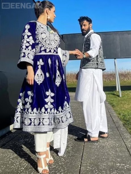 Berry Velvet Afghan Dress - Image 2