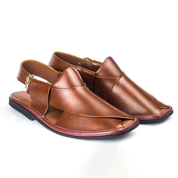 Zalmi Peshawari Chappal Brown Round - Image 2