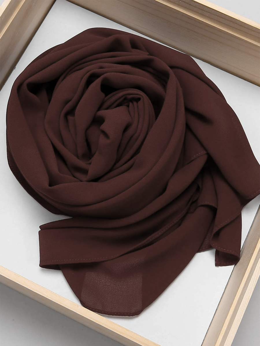 Premium Chiffon Hijab-Coffee Brown - Image 2